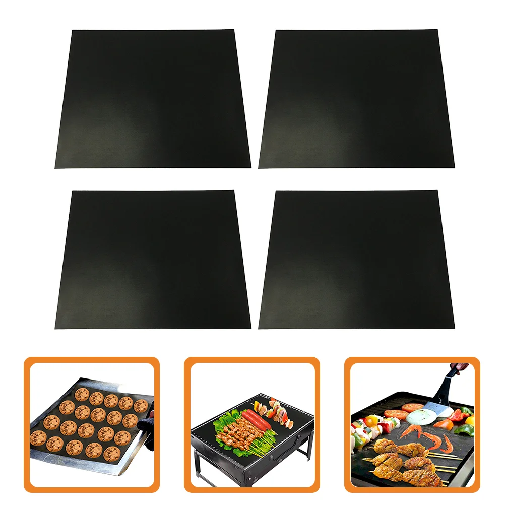 

4Pcs Non Stick BBQ Grill Mat PTFE Baking Sheets Heavy Duty Grill Mat Set