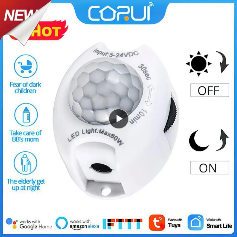 

1~10PCS Motion Sensor DC 5V 24V Light Switch Movement Detector Activated Timer Automatic PIR Motion Sensor LED Strip Light