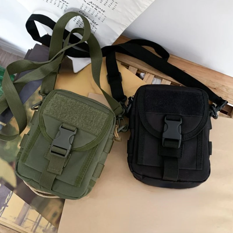 

Canvas Backpak Pouch Cell Shoulder Pack Phone Bag Travel Men Fashion Casual Small Waist Small Pack Messenger Chest Crossbody Bag