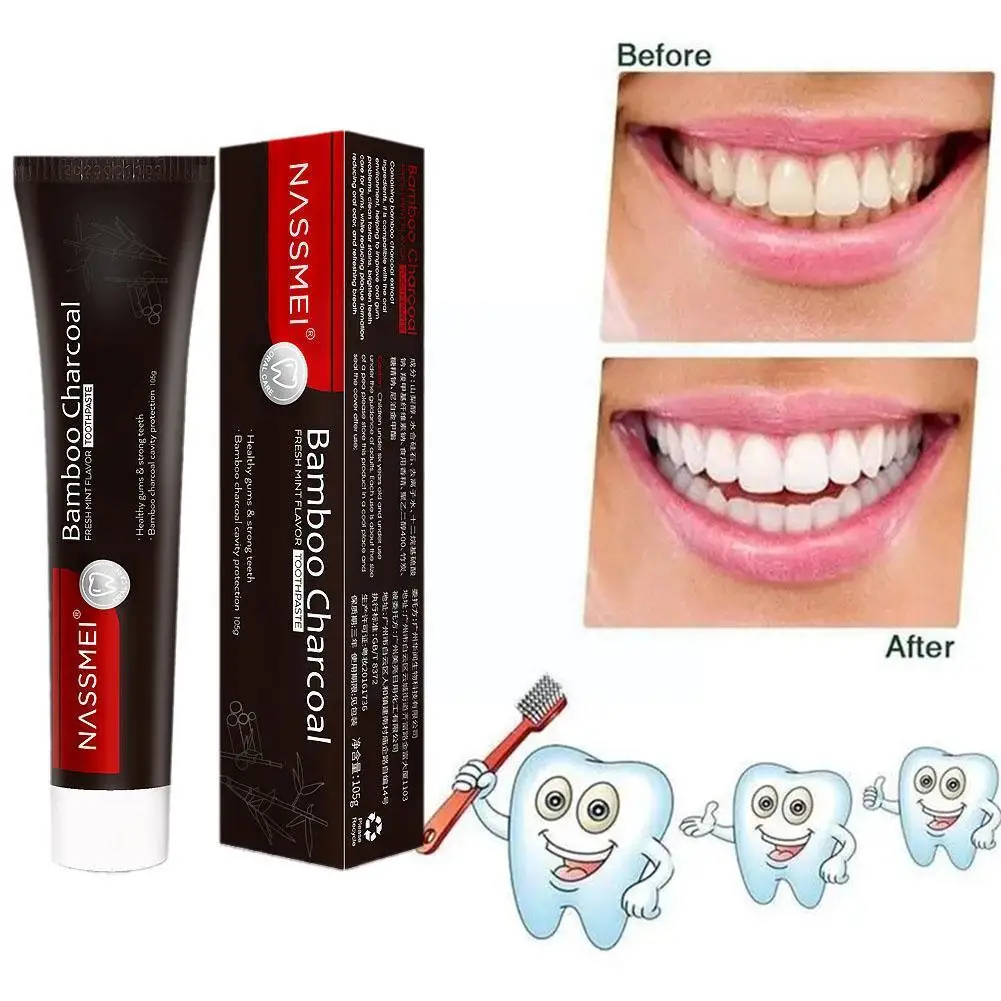 

105g Bamboo Charcoal Toothpaste Black Activated Carbon Tooth Paste Anti-sensitive Oral Care for Men and Women G2W1