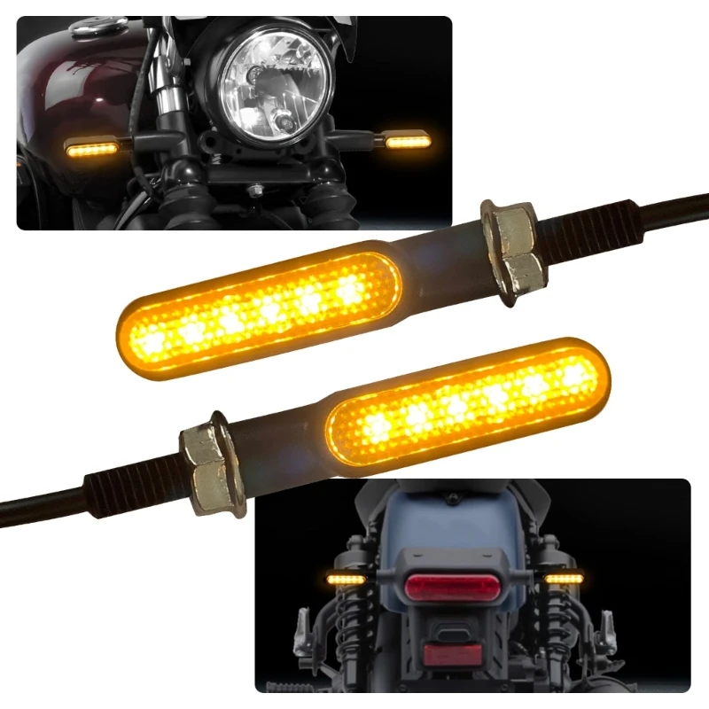 

Universal 12V Motorcycle LED Blinker Flowing Water Flashing Lights Turn Signal Indicators Flasher Turn Signal Amber