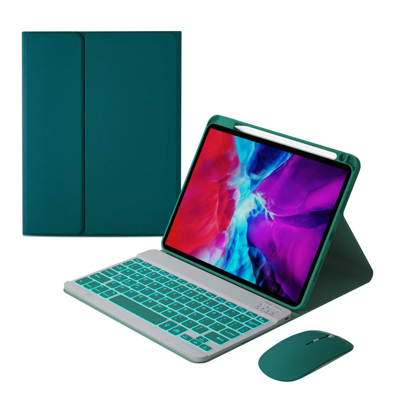 

Tablet Keyboard Cover for IPad Pro 11 Case 2020 2021 11 Inch Bluetooth Keyboard Case Blacklight Arabic Russian Spanish French