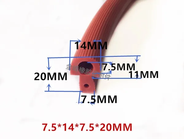 5 м силиконовая лента красного цвета, уплотнительная лента с грибовидной головкой, высокотемпературная Т-образная силиконовая лента для уплотнительной ленты для двери духовки