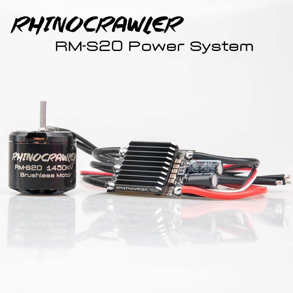 RhinoESC RC AM32 Crawler ESC Power System 540 RM-S20 Brushless Motor Combo 80A  for LCG Chassis Axial SCX10 Traxxas TRX-4 MOA