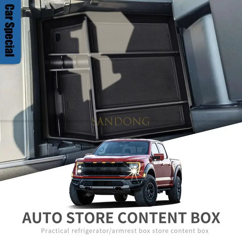 

new car pickup armrest box center console finishing storage storage box modified interior for Ford F150 2021 2022