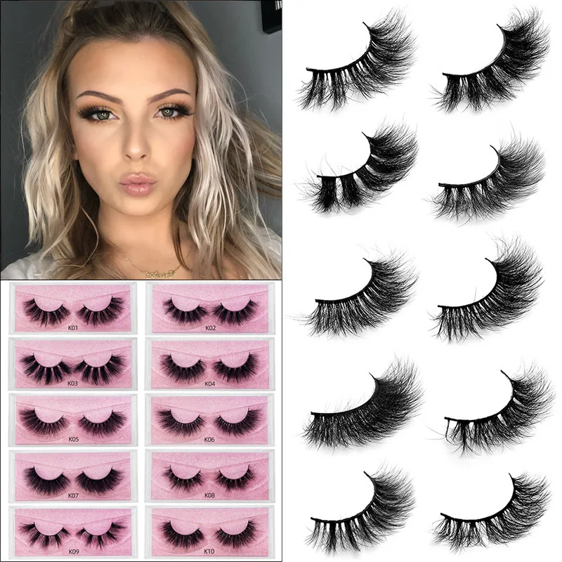 

New! Real Mink False Eyelash 5D Strip Mink Lashes Thick Fake False Eyelashes Makeup Beauty Handmade Cilias 100% Glitter Packing