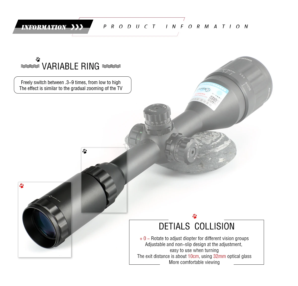 Тактические охотничьи прицелы SNIPER LT 3-9X50 AOL точечный прицел для страйкбольной