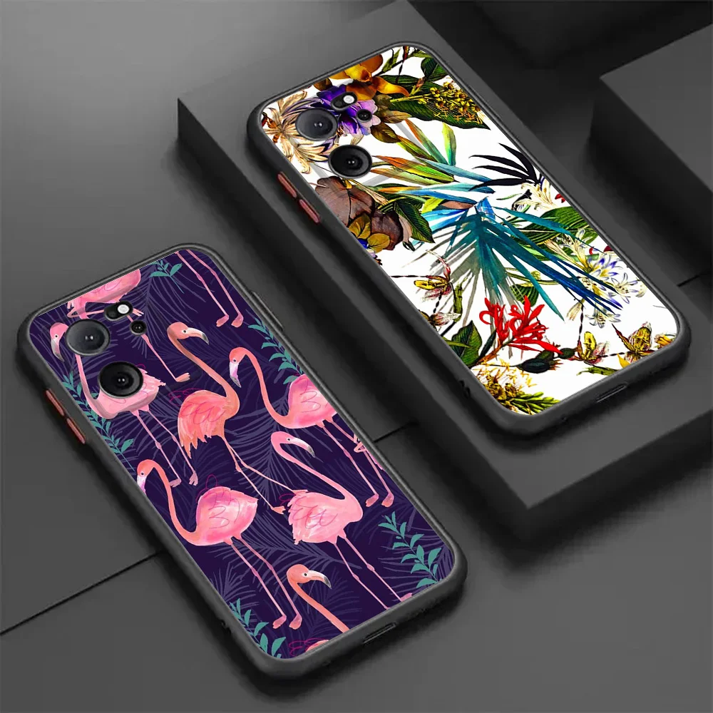 Полупрозрачный чехол для телефона Redmi Note 11Pro 5G 12C 12S 13 11S Xiaomi 12 11 11T 12X 12T с фламинго и