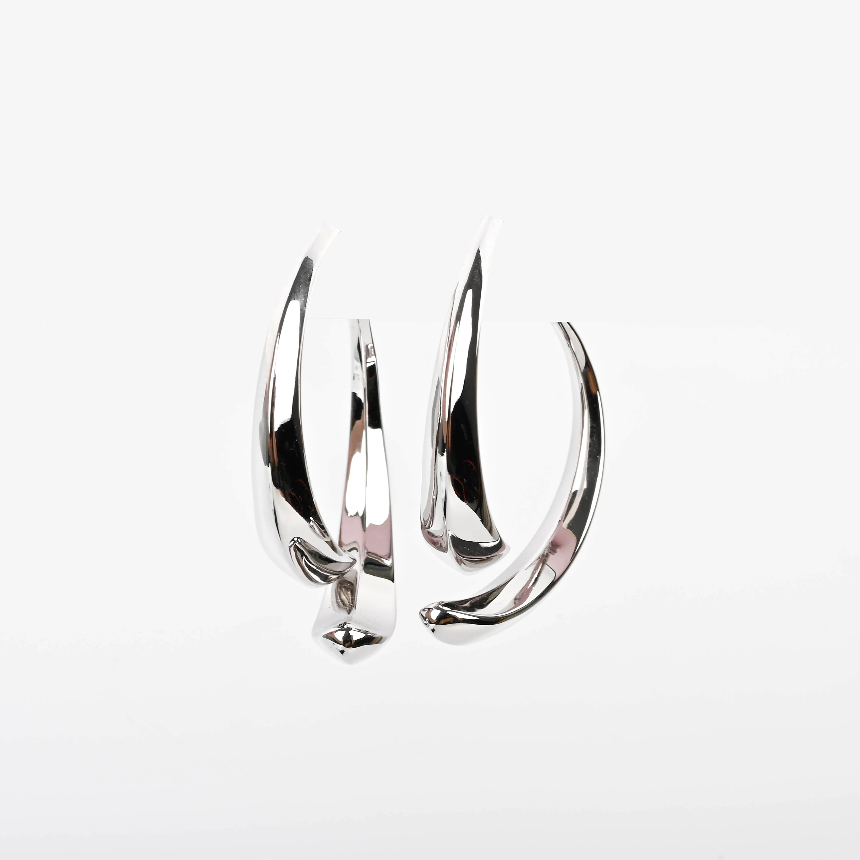 

Basic-054 Lines Shiny Earrings Fashion Simple 925 Copper Plated Silver Gold Color