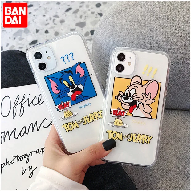 

Bandai Funny Tom and Jerry Couple Clear Silicon Case For iPhone XR Xs Max 8Plus 11 12 13Mini 13 Pro Max Cover