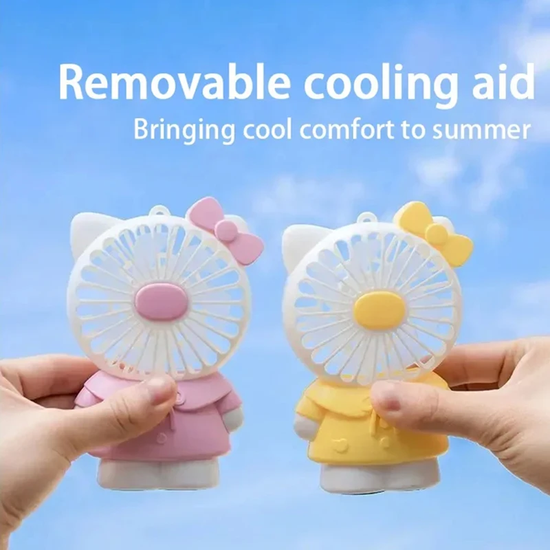 Миниатюрный USB-вентилятор Hello Kitty ручной перезаряжаемый маленький настольный
