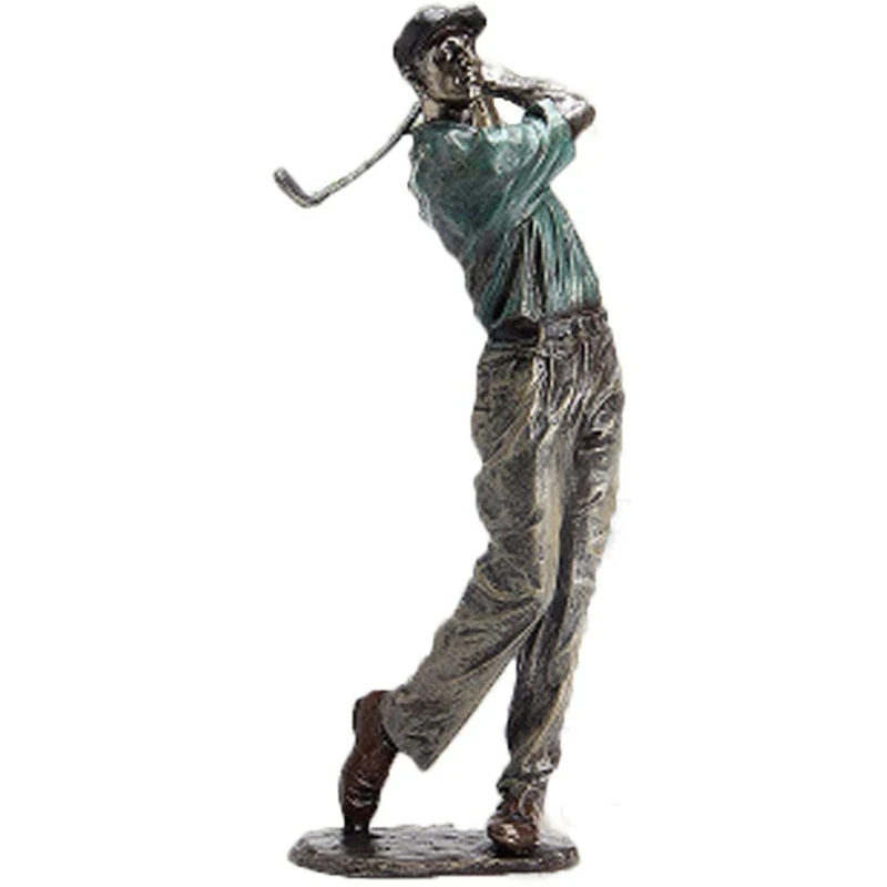 

Golfer Figurine Vintage Figure Statue Decor Decorative Resin Sculpture Desktop Ornament For Home Shelf Office Decor