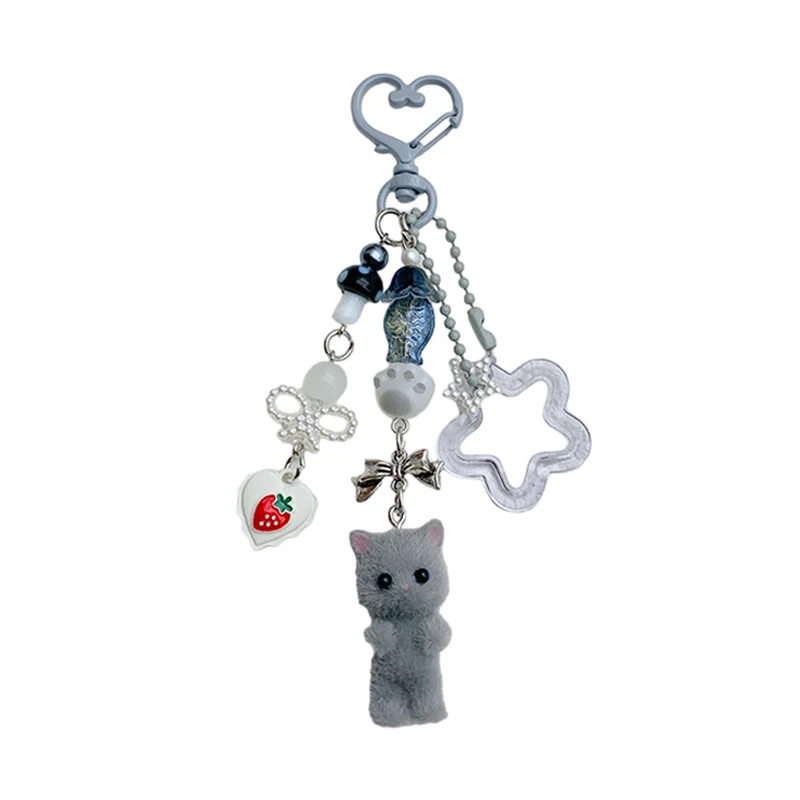 Милый Флокированный котенок пятиконечная звезда кошачья лапа искусственная