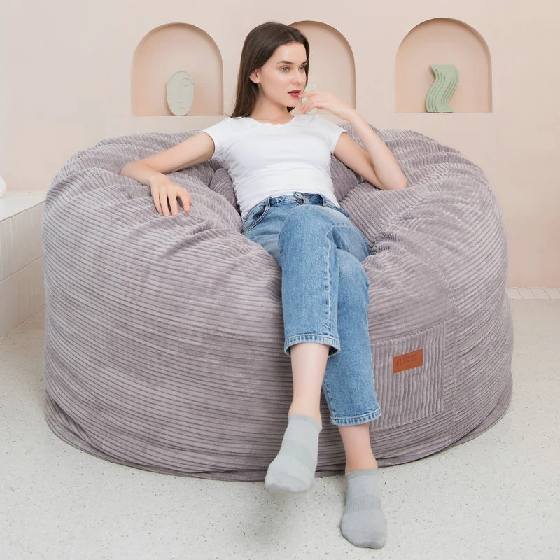 

New Giant Bean Bag Cover Soft Comfortable Corduroy Bean Bag Without Filler Recliner Cover Relax Recliner Chair Dropshipping