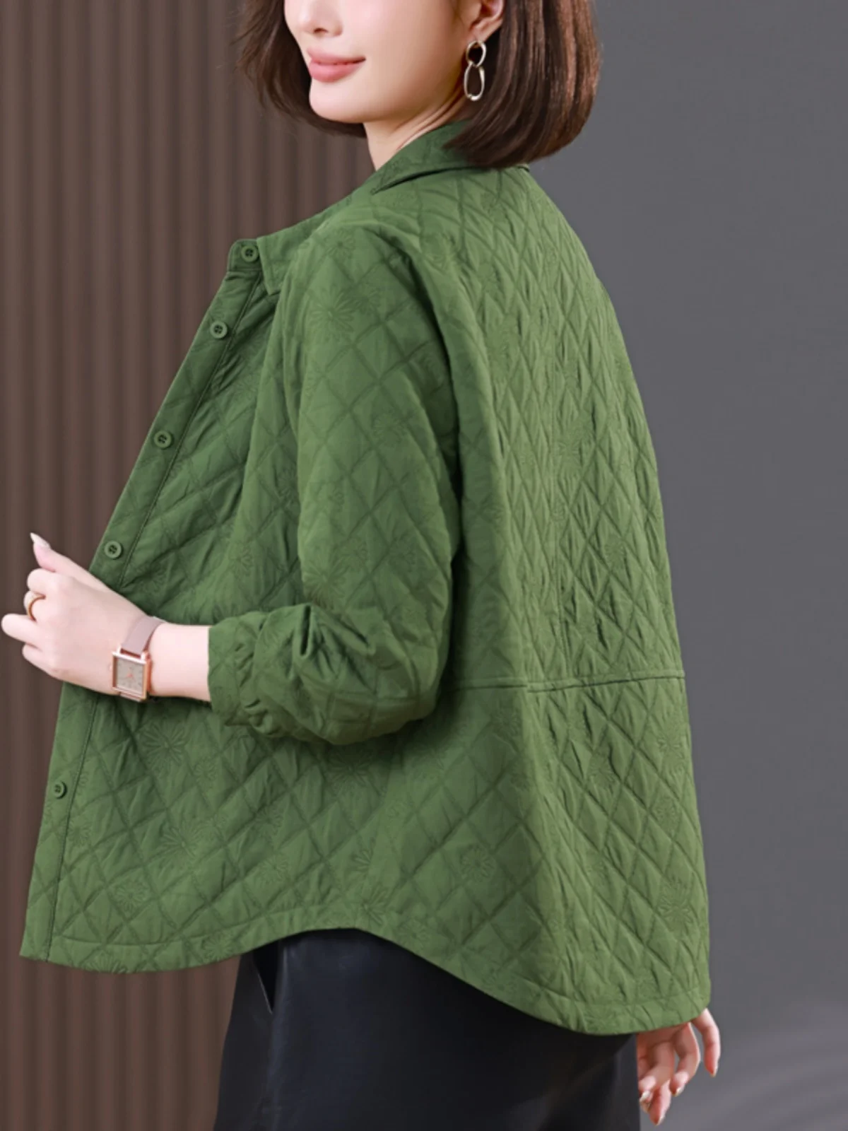 Верхняя одежда с ромбами для отдыха женская весна 2024 новая мода в стиле вестерн