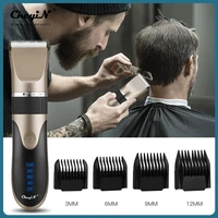 professional hair clipper mens barber beard trimmer rechargeable hair cutting machine ceramic blade low noise adult kid haircut