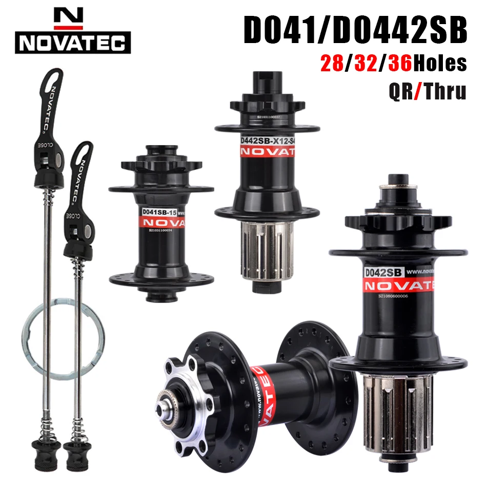 NOVATEC Bicycle Hub 4 Peilin Mountain Bike Hub D041SB/D042SB 28/32/36 Holes 6-Bolt Disc Brake For 8/9/10/11/12 Speed HG hub Body