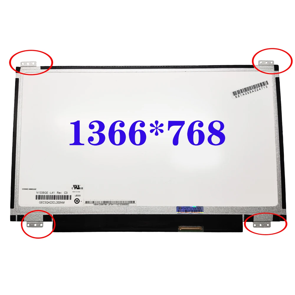 

N133BGE-L41 Rev.C3 For ASUS S300CA S301 LCD Display Panel LVDS 40 Pins HD 1366*768 Slim 13.3 Inch Laptop Screen