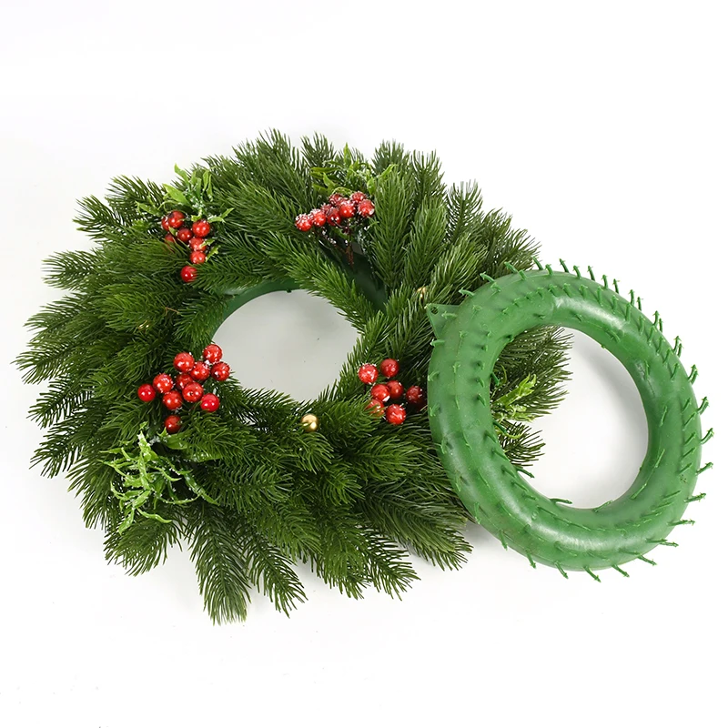 

26/21cm DIY Christmas Wreath Holder Hoops Green pine branches Floral Wreath Macrame for Wedding Party Christmas Home Decor Gifts