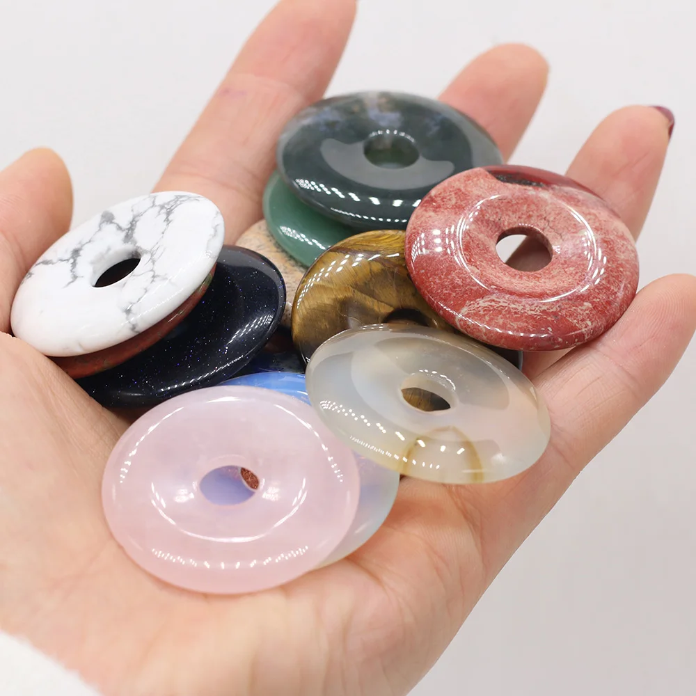 

1pcs Natural Stone Agates Quartz Beads Tiger Eye Rainbow Stone Beads for DIY Jewelry Making Bracelet Necklace Size 35x35mm