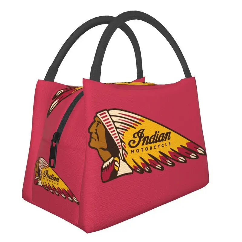 

Indian Motorcycle Thermal Insulated Lunch Bags Women Portable Lunch Tote for Office Outdoor Multifunction Meal Food Box