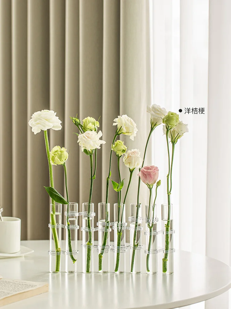 Nordic Style Test Tube Vase Glass Floral Hydroponics Vase Ornament Living Room Home Decoration Accessories Flowerpot Home Decor 3