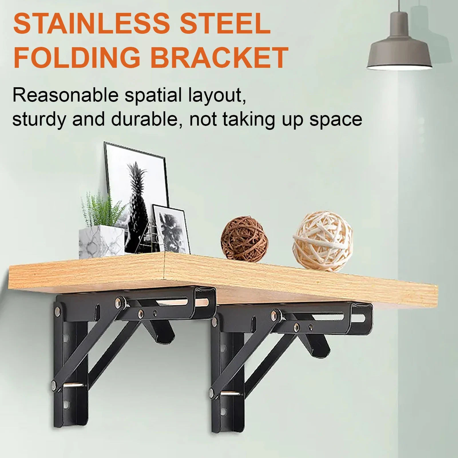 2 шт. складные кронштейны для полки из нержавеющей стали