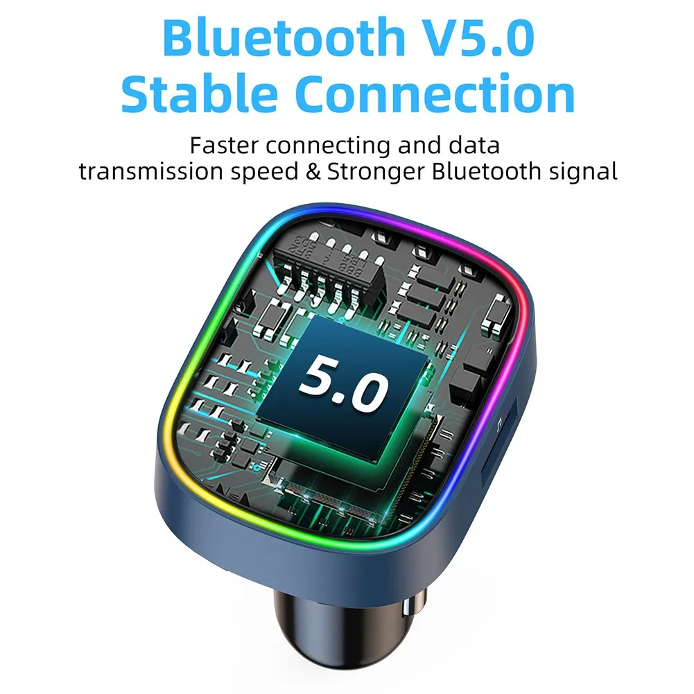

1 шт., автомобильное зарядное устройство с 3 USB-портами и Bluetooth 5,0