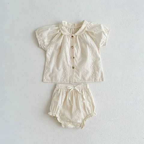 Новое поступление, комплект одежды для маленьких девочек, мягкая дышащая футболка и блузка для активных девочек, костюм из 2 предметов, одежда