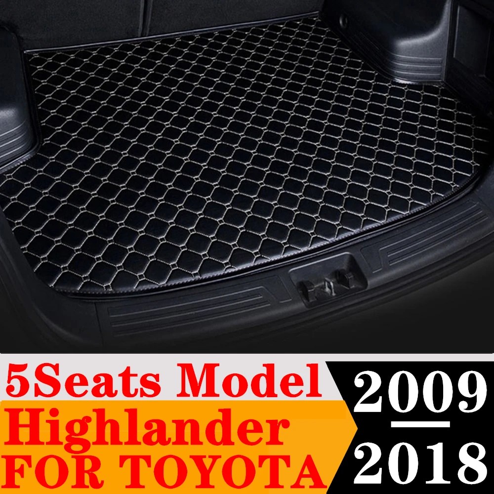 

Sinjayer коврик для багажника автомобиля, водонепроницаемые коврики для багажника, плоский коврик для груза, коврик, подкладка для Toyota Highlander 5 мест 2009-2018