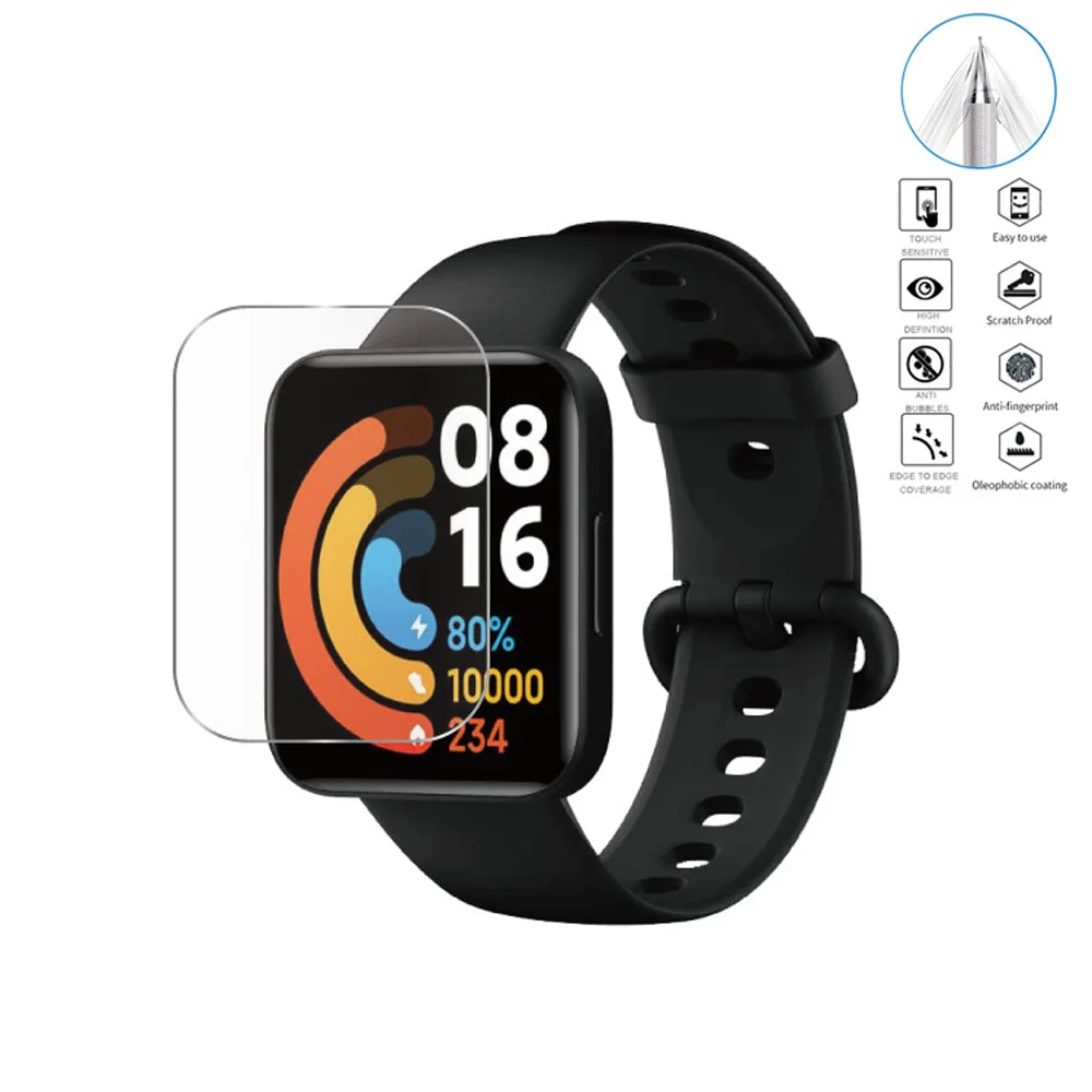 

4pcs TPU Hydrogel Film For Xiaomi Redmi Watch 2 Full Screen Protector HD Clear Anti-Scratch Film Not Glass