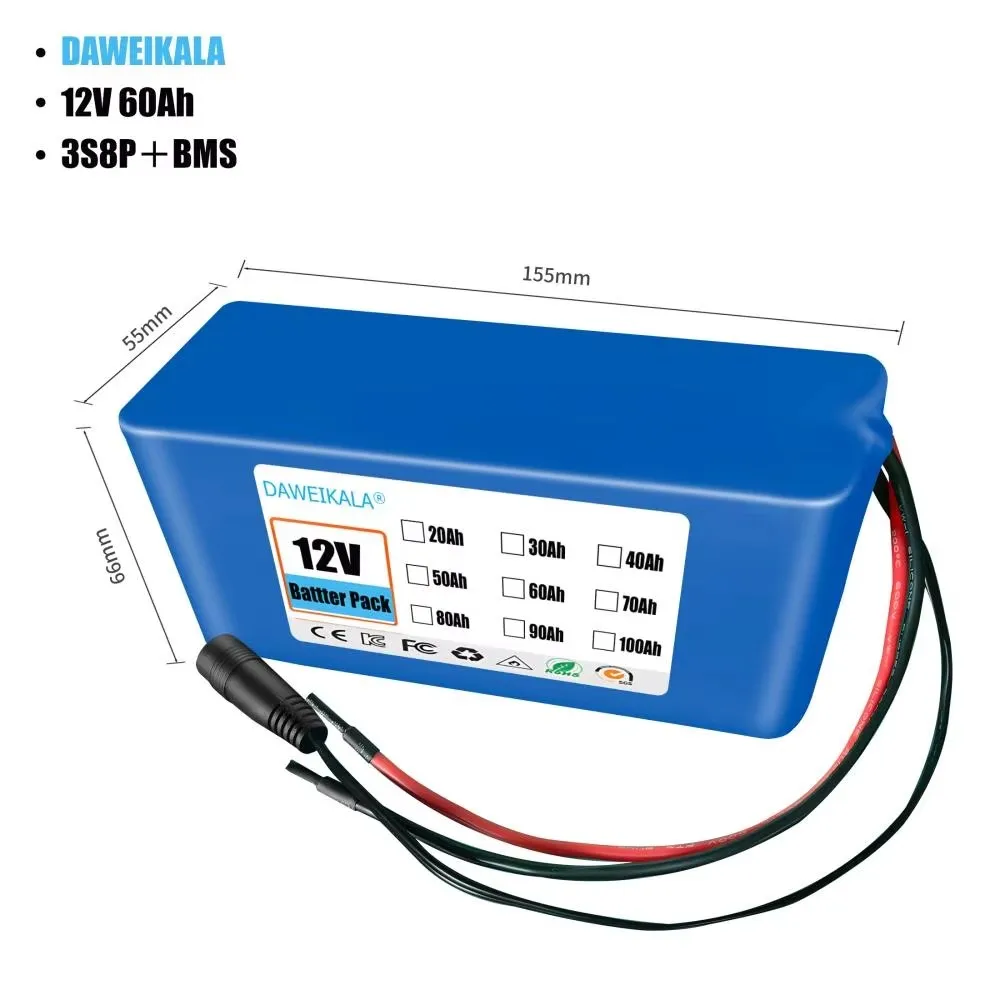 Dadolii 12V 3S12P литий-ионный аккумулятор 60000 мАч