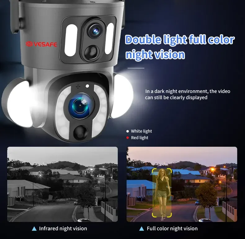 VESAFE Новый дизайн Daul Lens Панорама Умный дом Система безопасности IP CCTV 5MP Камера