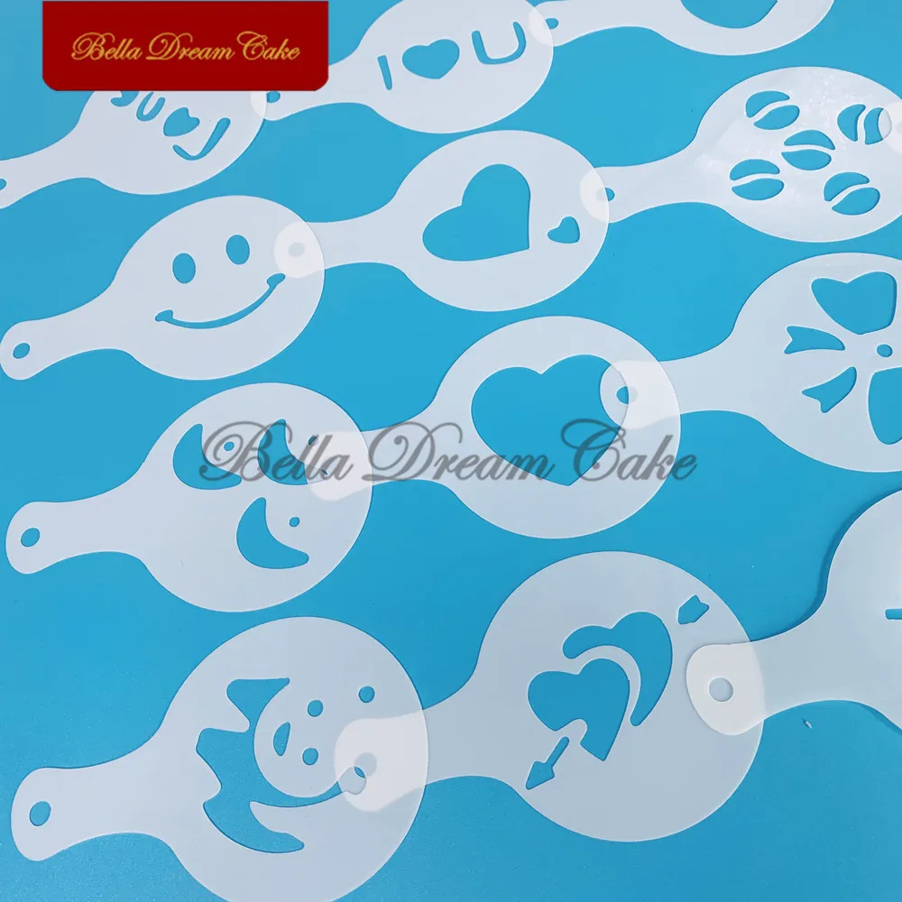 16 шт./набор пластиковые шаблоны для шоколада и кофе