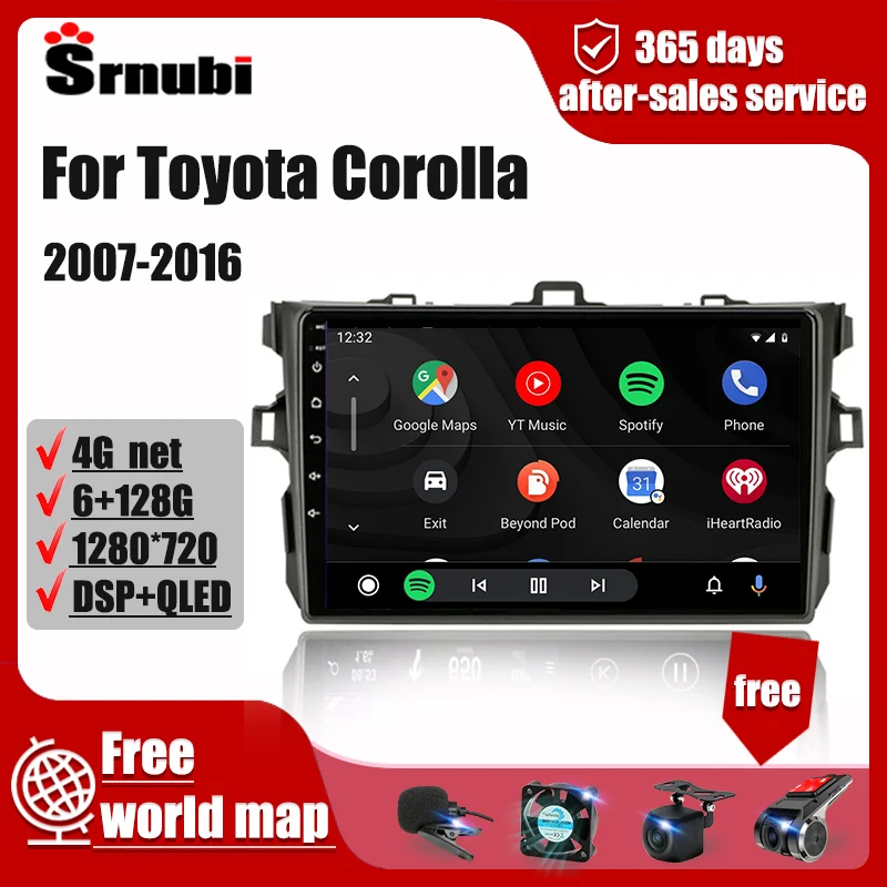 

For Toyota Corolla E140/150 2007- 2016 Android 2 Din Car Radio Navigation Carplay AUTO Multimedia Video DVD Speakers Accessories