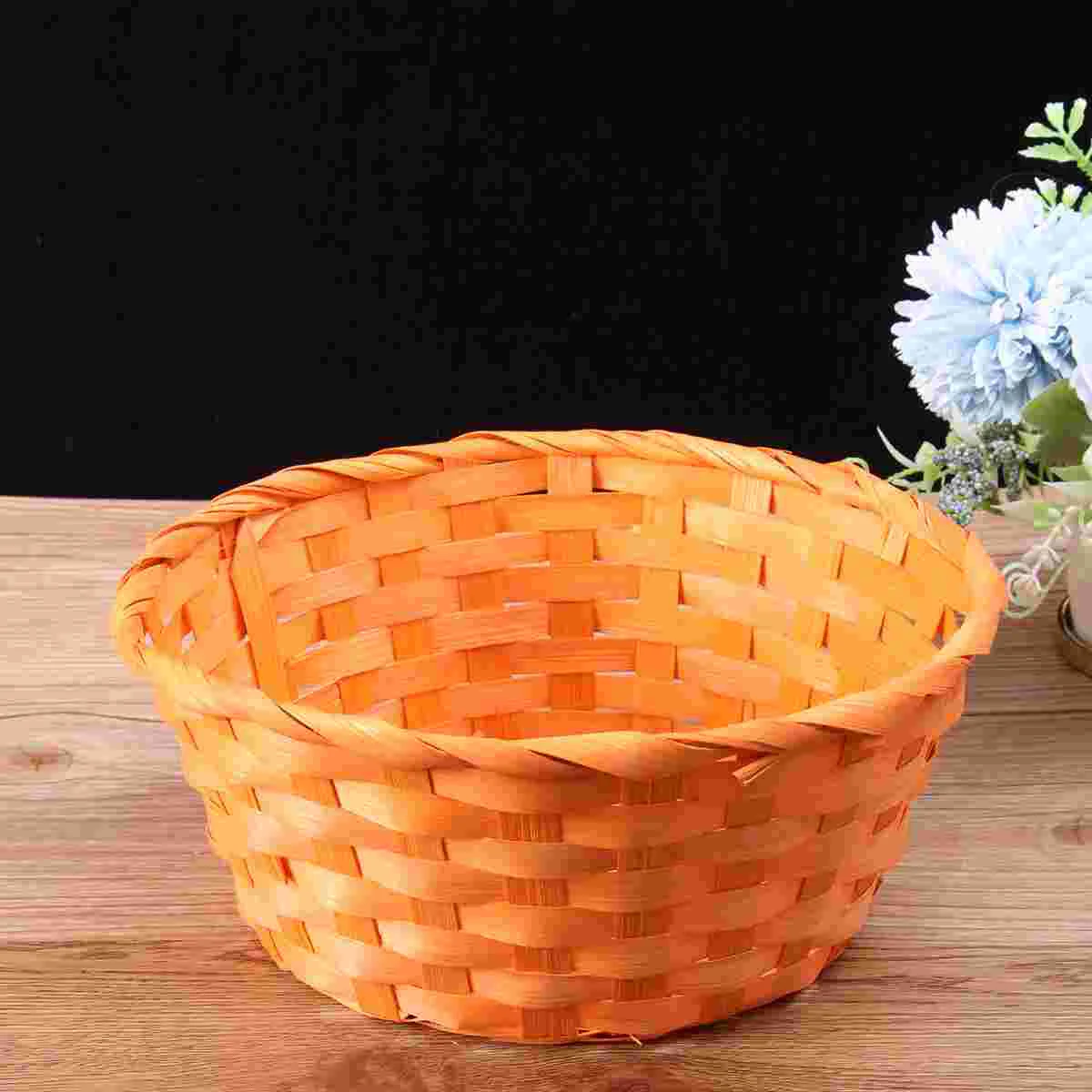 

Basket Wicker Wovenfruit Rattan Baskets Bread Storage Binnatural Bowl Easter Round Serving Egg Picnic Decorative Seagrass Flower