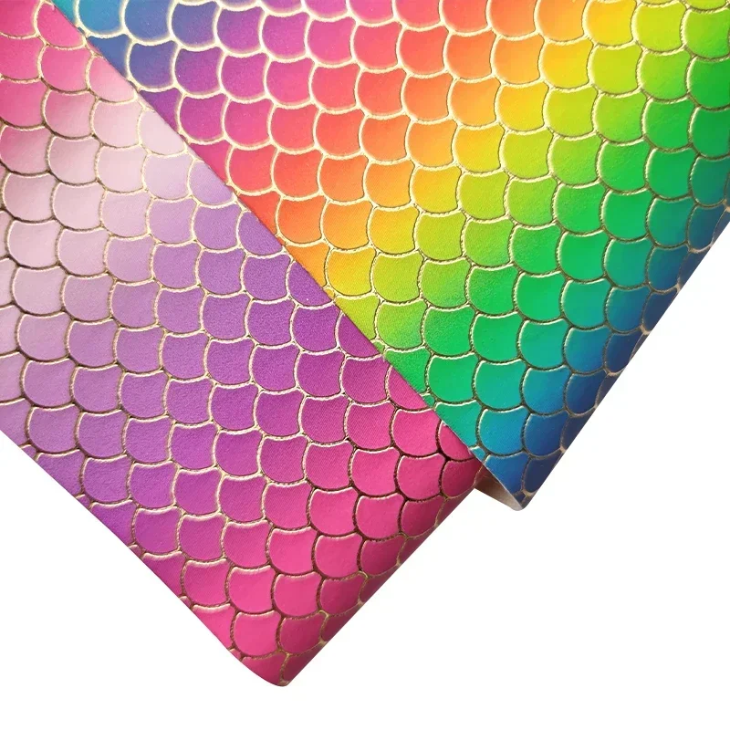 Переливающийся градиентный фотоблестящий искусственный кожаный рулон ткани для