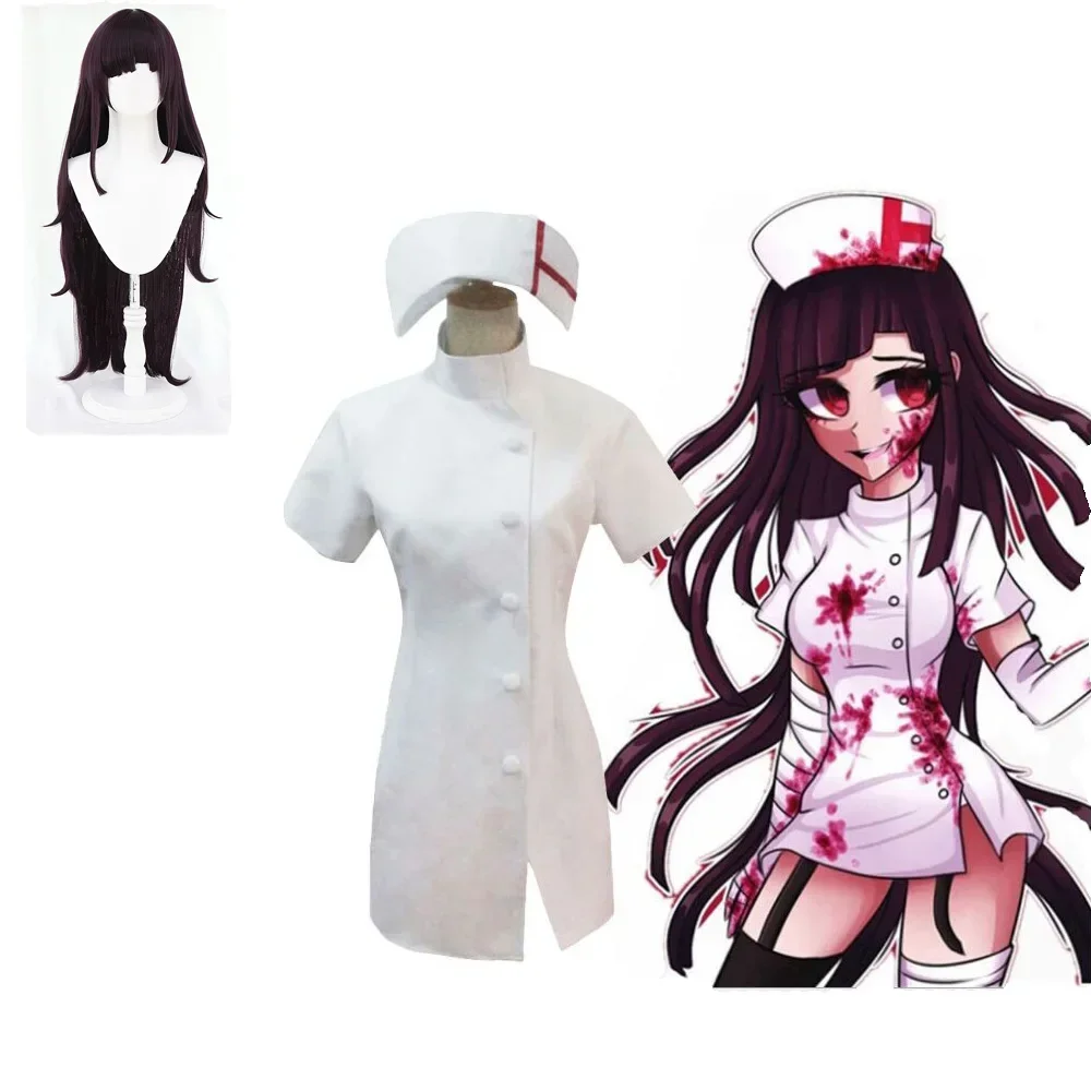 Danganronpa 3 Side: Despair Mikan Tsumiki Косплей Сексуальная униформа медсестры Платье Аниме