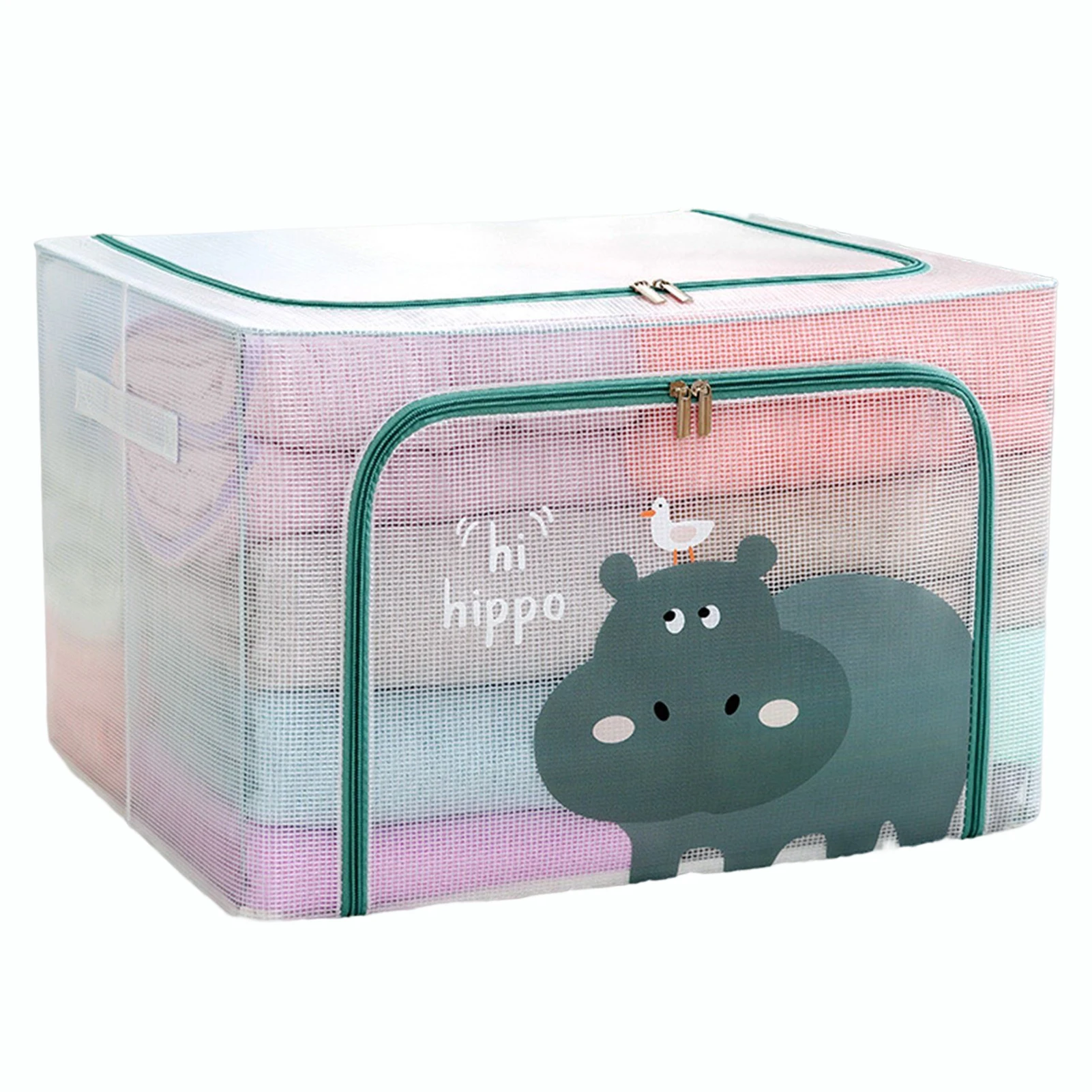 

Waterproof Foldable Clothes Bins Double Zipper Closure Storage Box for Quilt Clothes Storage