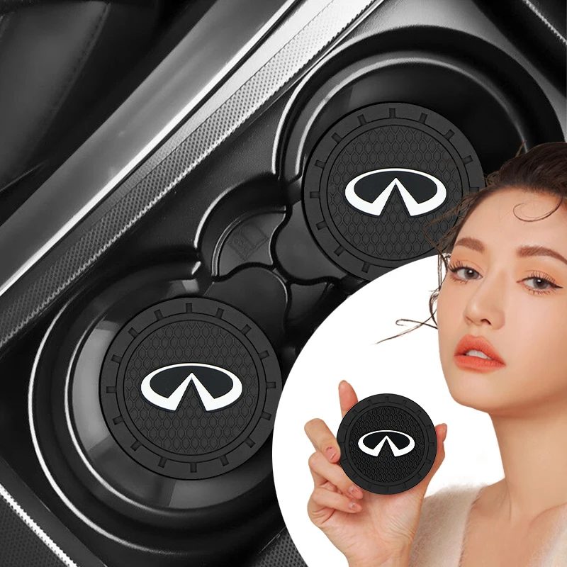 

2pcs Car Water Cup Anti-Slip Mat Silicone Mat Coaster For INFINITI FX35 Q70 Q50 QX50 QX56 QX70 M37 G35 G37 FX37 Q30 M35 I30 hot
