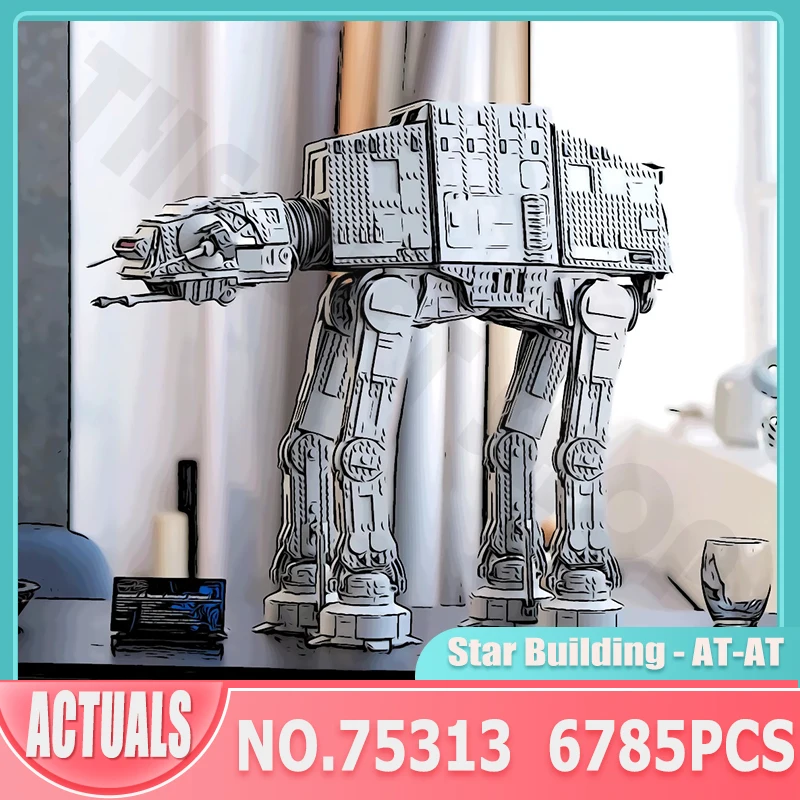Серия фильмов MOC Star Building AT-AT Walker модель совместима с коллекционерами 75313 большие
