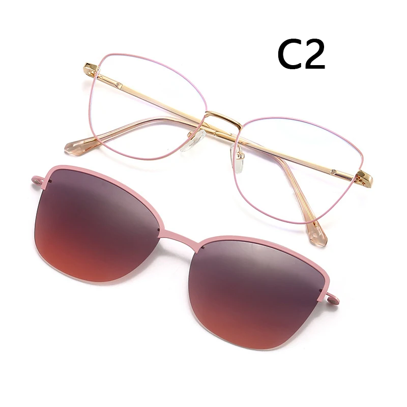 Модные женские очки кошачий глаз поляризационные магнитные фотоаксессуары для
