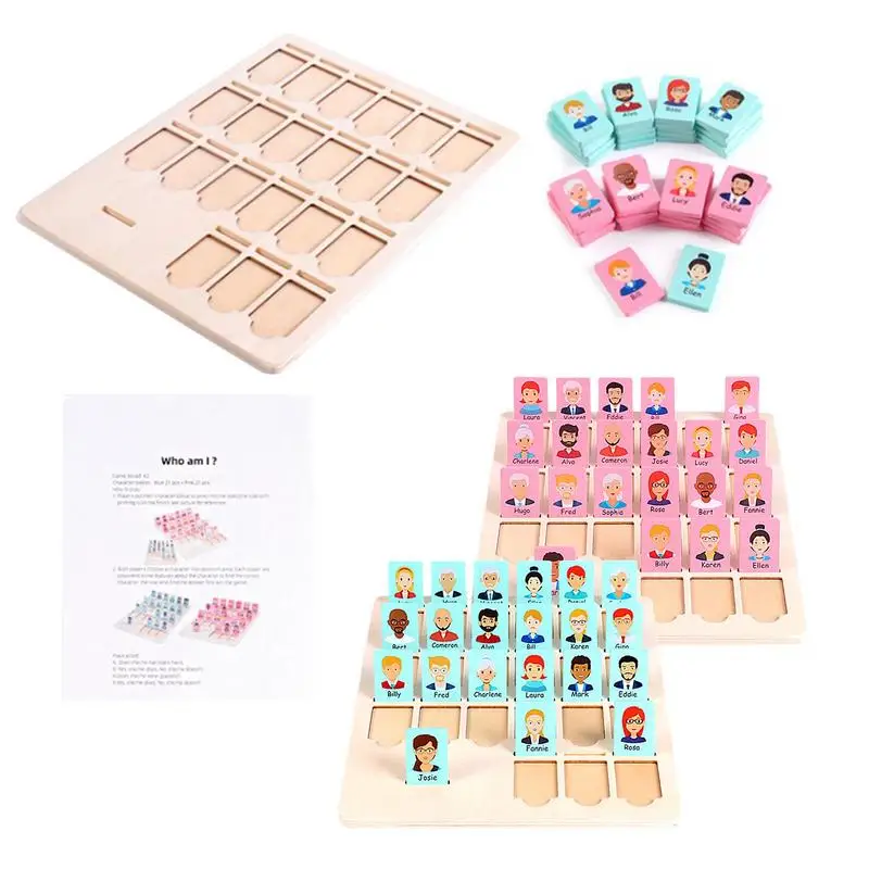 

Wooden Cards Guess Who Game Solid Wooden Guessing Game Cards Educational Montessori Guess Who Game For 6+ Years Children