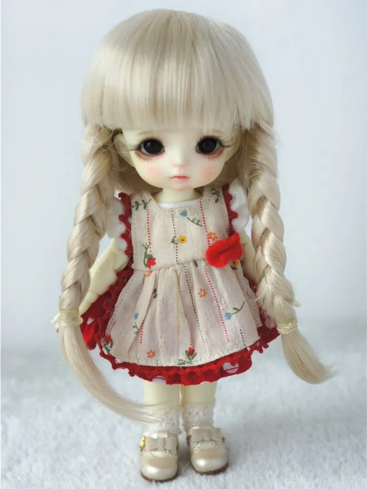JD018B 18 16 14 13 Парик с двойными косами из синтетического мохера для кукол BJD, OB11, YOSD, MSD, SD, DOD. Аксессуары для кукол. (art.: 3920dcde9cd91) - 3920dcde9cd91