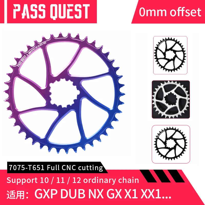 

PASS QUEST GXP 0mm Offset Wide Narrow Teeth Chainwheel 28-48T Round Disc For SRAM NX GX XX1 Eagle MTB Bicycle Crankset Wheel