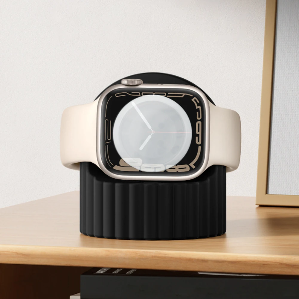 

Силиконовая подставка для зарядного устройства для Apple Watch серии 7/6/SE/5/4/2/1 Настольный держатель кронштейн для iWatch (45/44/42/41/40/38 мм) аксессуары