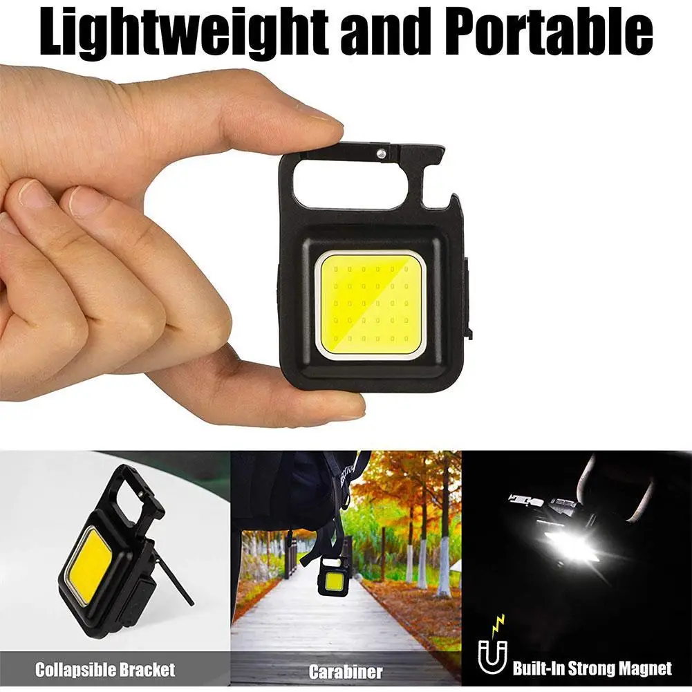 

Mini LED Flashlight Portable Work Light Pocket Keychains Flashlight USB Rechargeable For Outdoor Camping Small Lights COB Light
