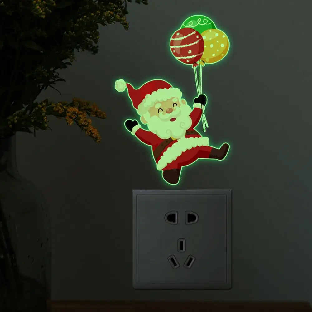 

Santa Claus Switch Decal Festive Santa Claus Pattern Wall Decal Christmas Switch Sticker for Home Holiday Decoration Glow Dark