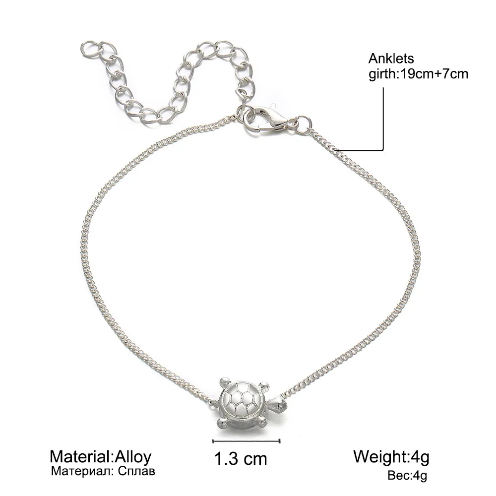 Beach Turtle Pendant Bead Feet Chain Anklets Summer Retuo Ankle Barefoot Sandals Bracelet For Women Leg Jewelry Accessories