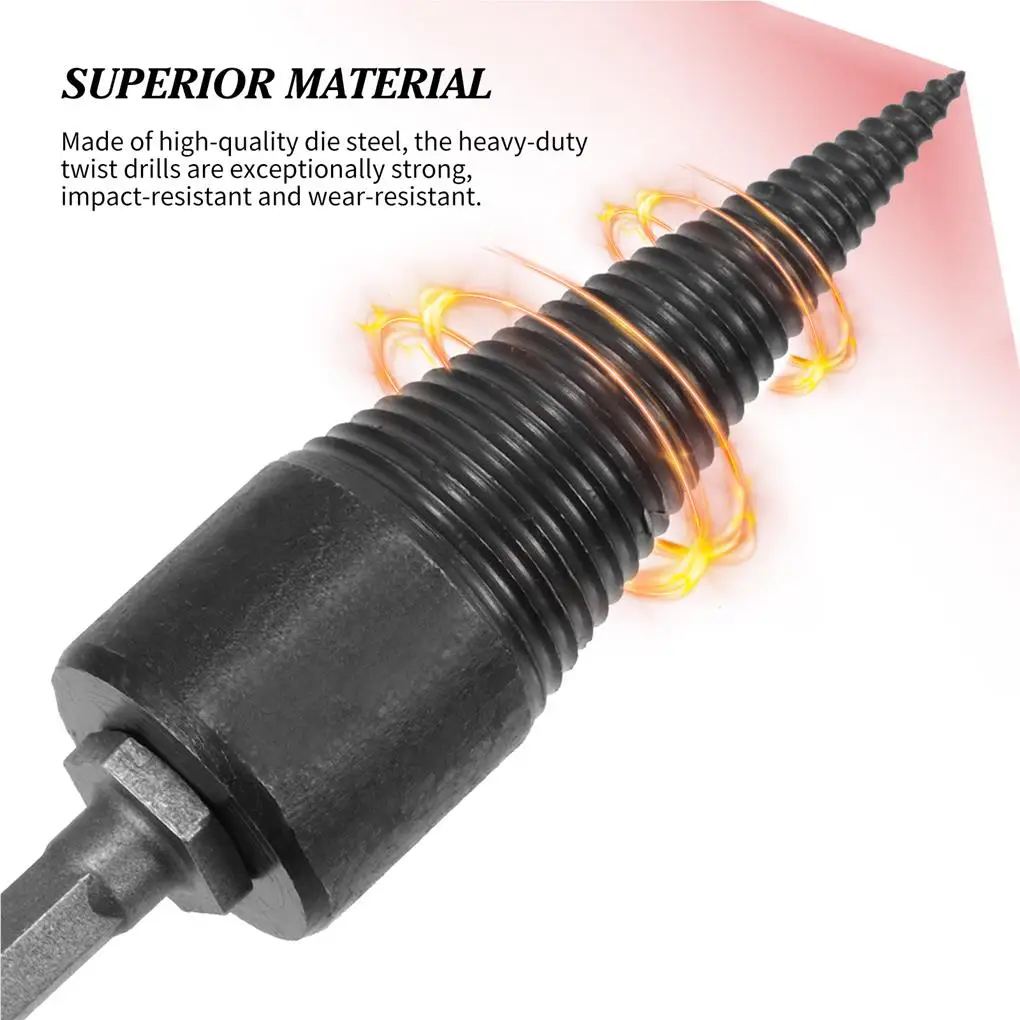 

Wood Splitting Drill Bit Wood Log Splitter Wedge Wood Auger Firewood Screw Splitting Cone